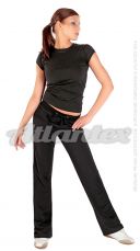 Spodnie dresowe damskie, proste nogawki, kolor czarny